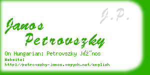 janos petrovszky business card